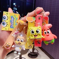 kawaii cute spongebob doll keychain cartoon patrick star captain eugene couple car pendant gift for friends toys for girls
