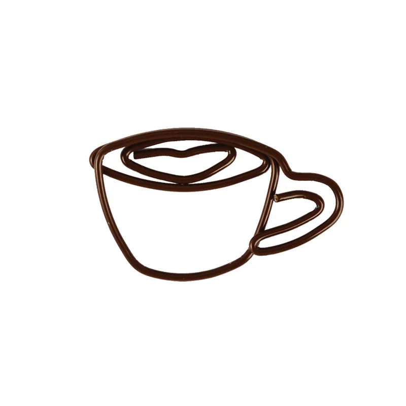 Металлические скрепки в форме кофейной кружки Love, набор из 20 штук