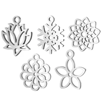 10pcs stainless steel lotus charms polished sunflower star flower pendant handmade diy necklace earrings jewelry making supplies