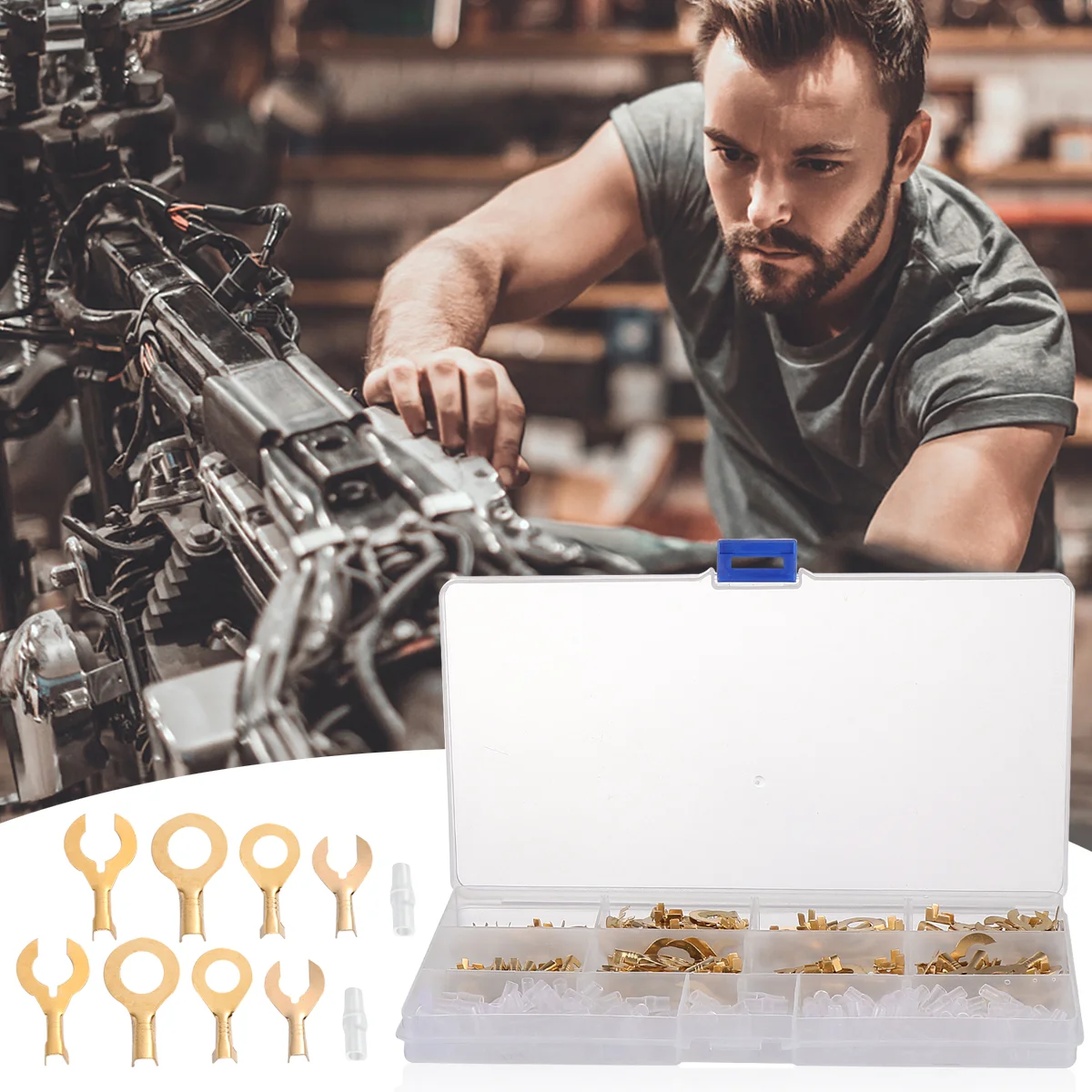 

320 Pcs Bare Wire Connector Wire Connectors Soldering Fork Crimp Auto Terminal Copper Bare Lug