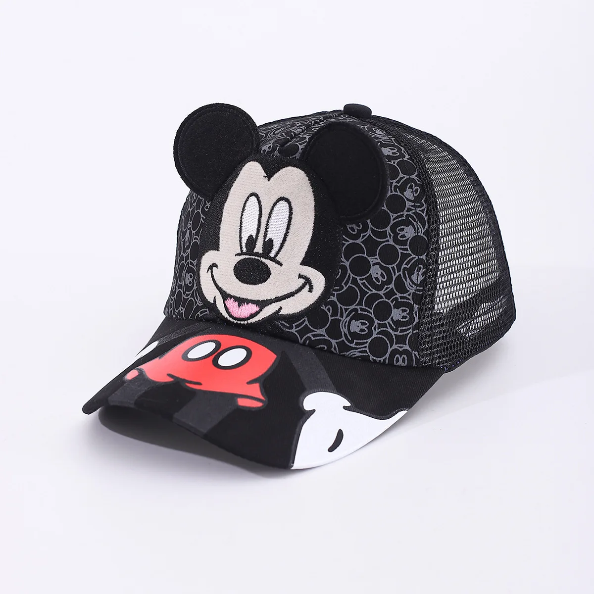 Фото Бейсболка Disney с Микки Маусом, сетчатая кепка с аниме-принтом, кепка с козырьком из терилена, аксессуар для волос для мальчиков и девочек, солнцезащитный козырек, подарок для детей №5