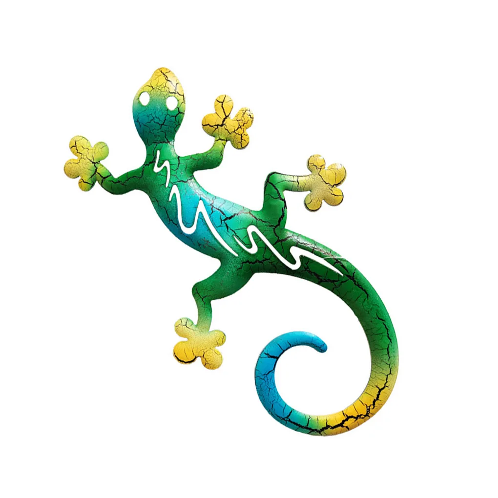 

1/2/3 Wall Art Sculpture Iron Hollow Decor Hanging Ornament Decoration Garden Colorful Stylish Figurine Cracked Green