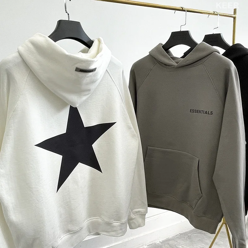 Fw21 New Men's Hoodie Sweatshirt Fashion Brand Back Star Print 100% Cotton Hip Hop Loose Unisex Oversize Hoodie