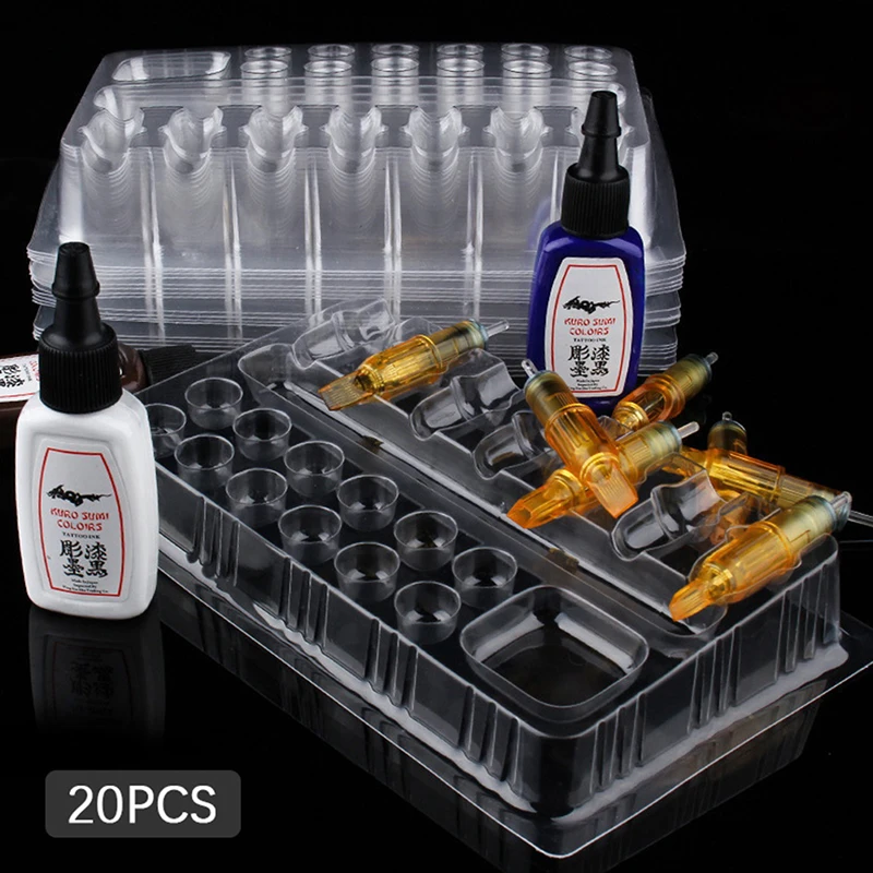 

1Pcs Disposable Plastic Tattoo Cartridge Needles Holder Stand Tray Color Palette