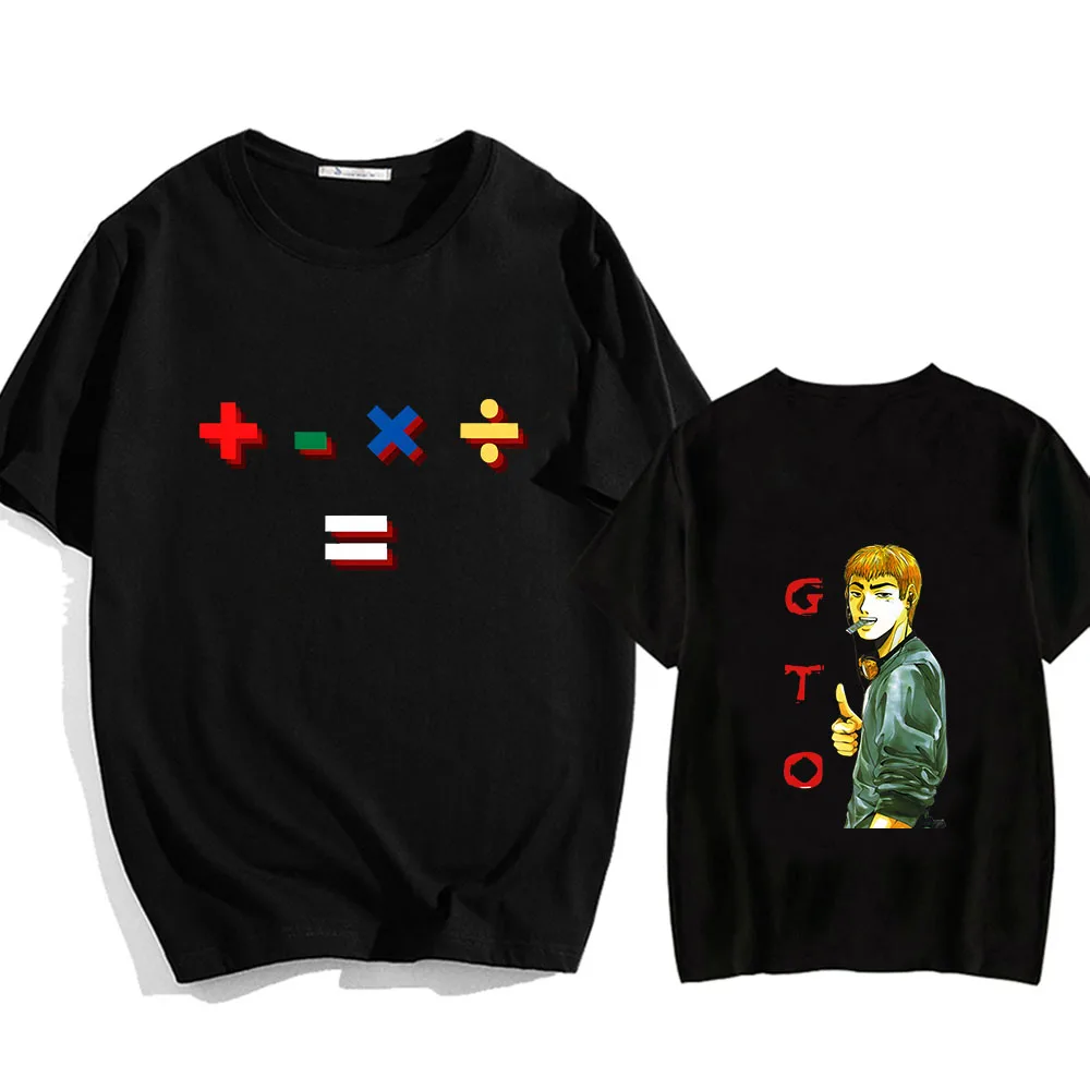 

Anime Great Teacher Onizuka GTO Tshirts Campus Cartoon Short Sleeve Women T-shirts 100% Cotton Letter Men Clothing Manga Graphic