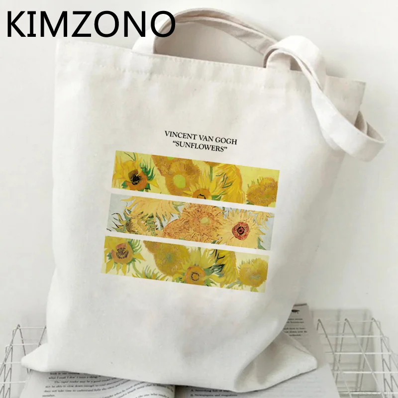 

Van Gogh shopping bag shopper tote bolso canvas cotton reusable bag cloth bolsas reutilizables fabric custom