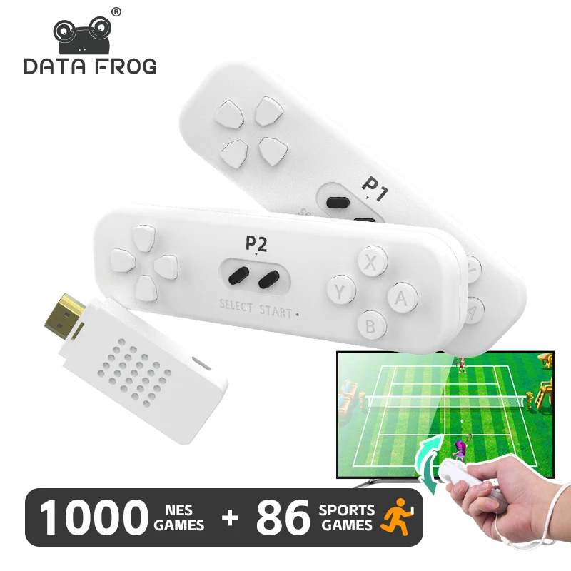 

DATA FROG Retro Game With 2.4G Wireless Controller 4K Classic Motion Sensing Game Built in 1000 NES Video Games Support HD 2023