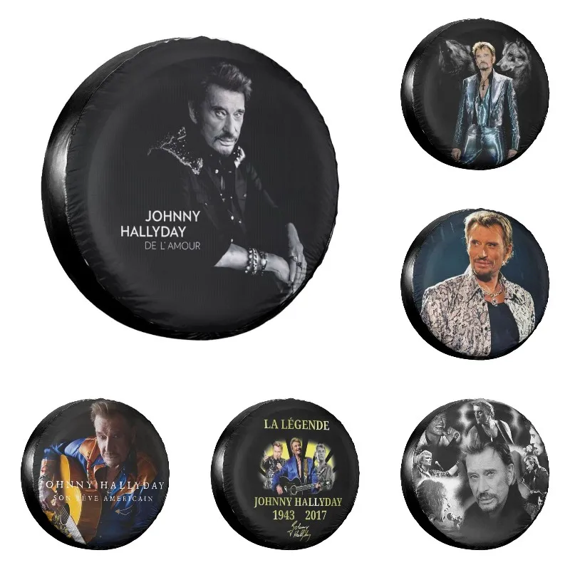 

Johnny Hallyday Spare Wheel Tire Cover for Jeep Pajero French Singer Waterproof Dust-Proof Vehicle Accessories 14" 15" 16" 17"