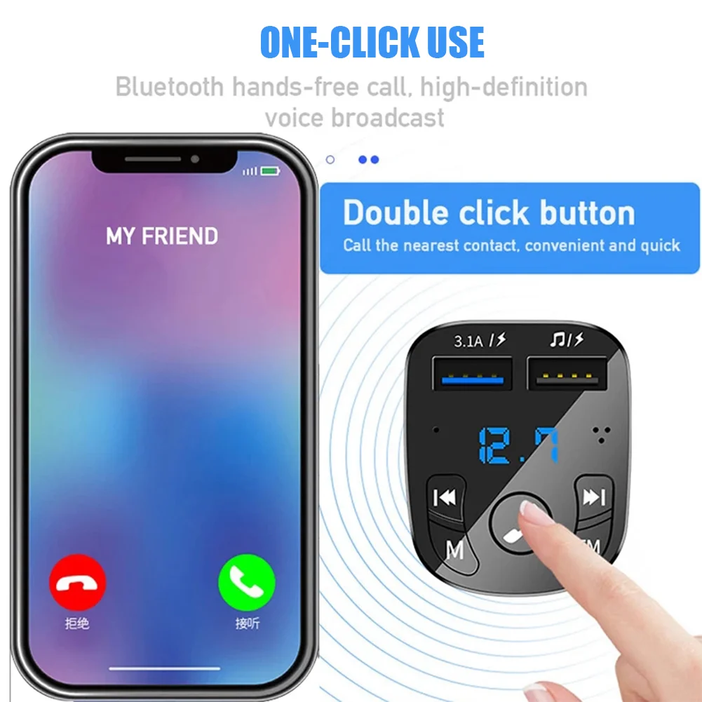 Olaf FM-передатчик Bluetooth беспроводной автомобильный комплект гарнитура 2 USB