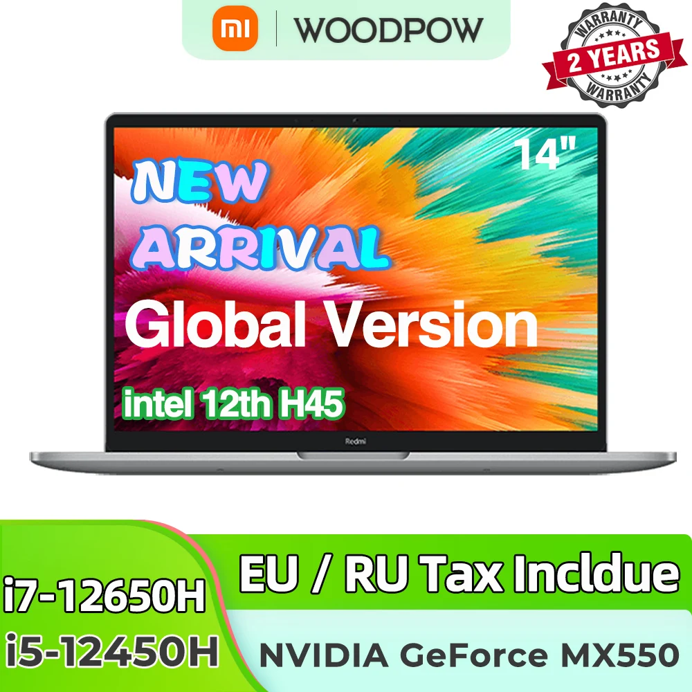 Оригинальный ноутбук Xiaomi Redmibook Pro 14 2022 Intel 16 Гб ОЗУ 512 SSD 14-дюймовый экран ноутбуки с