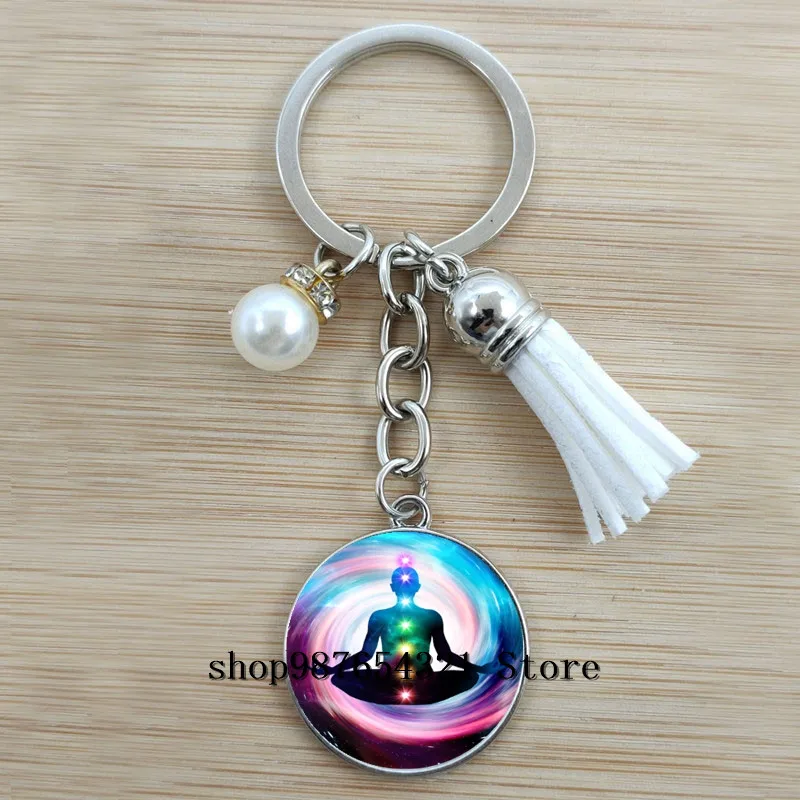 Индийский Будда медитация 7 Чакра брелок Мандала психоделическая Йога Выпуклое