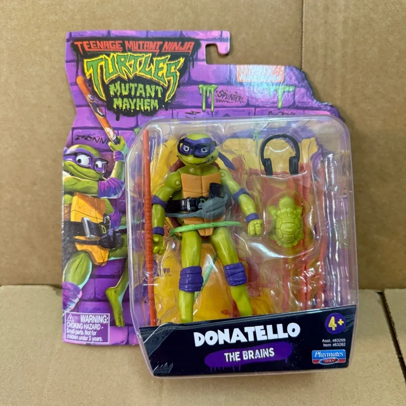 Фото Оригинальные коллекционные фигурки-модели Playmates Teenage Mutant Ninja Turtles Mutant Mayhem: Раф, Дон, Микки, Лео. Аниме-фигурки, украшения. №5