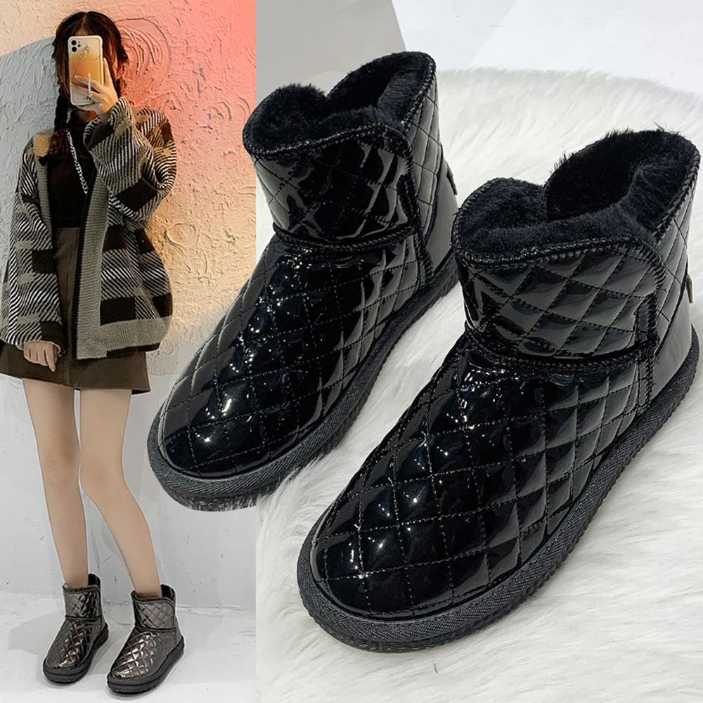 2023 Snow Boots for Women Waterproof Plush Non-Slip Short Winter Warm Casual Boots Ankle Shoes Velvet Cotton Comfort Ladies