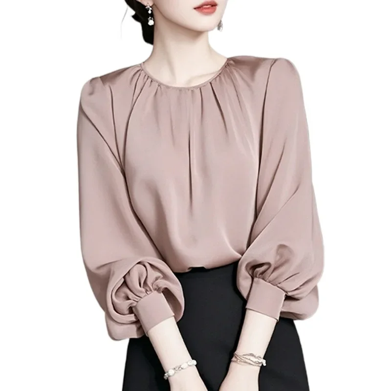Элегантный розовый топ с длинными рукавами для женщин стильная французская ниша