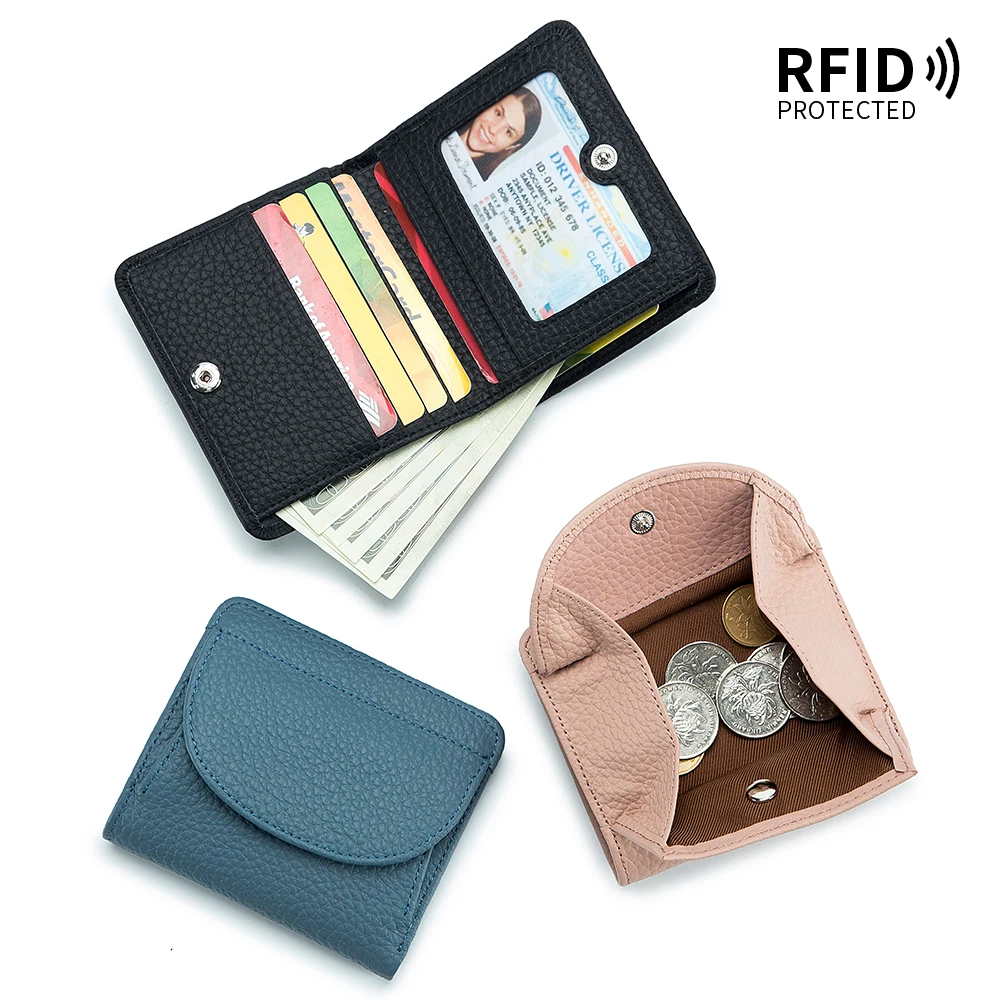 Ms mini wallet 2022 contracted the new rfid folding ultra-thin female Japanese small leather wallet