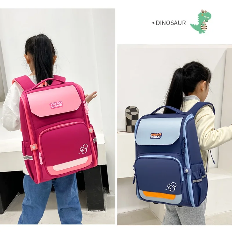 Primary Children British Style Simple Panelled Backpacks New Grade 1-3-6 Girls Boys Light High-capacity School Bags for Travel
