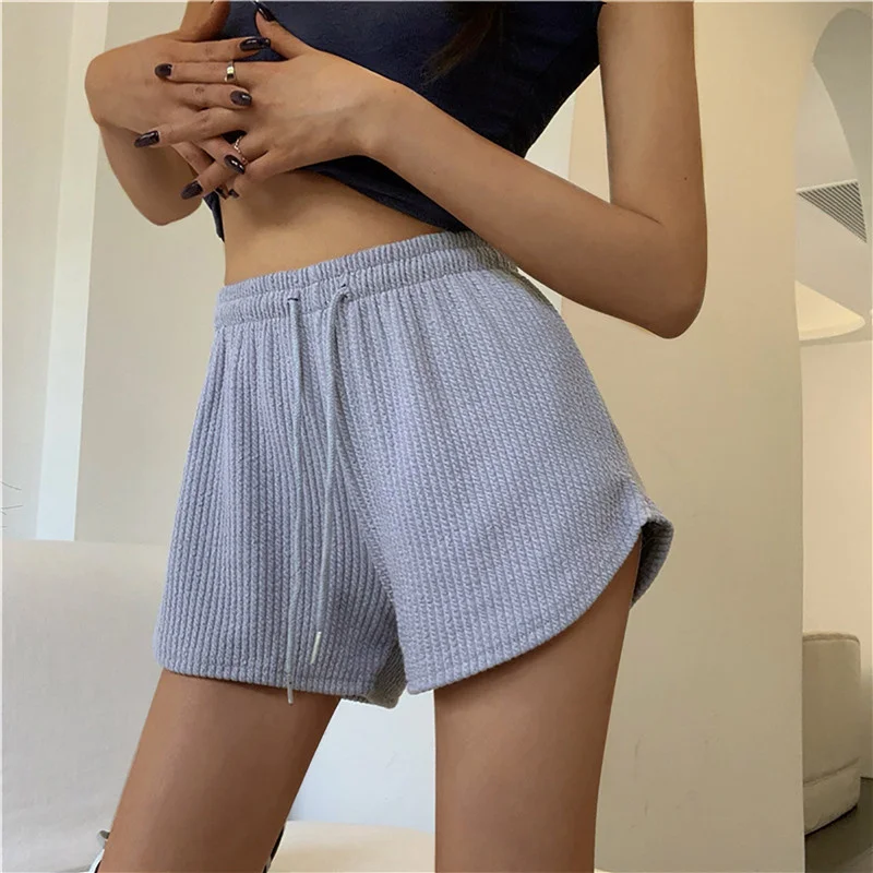 Summer Casual Sports Shorts For Women Drawstring Lace Up Slim High Waist Pants Fashion Fitness Running Solid Shorts Y2k 2023