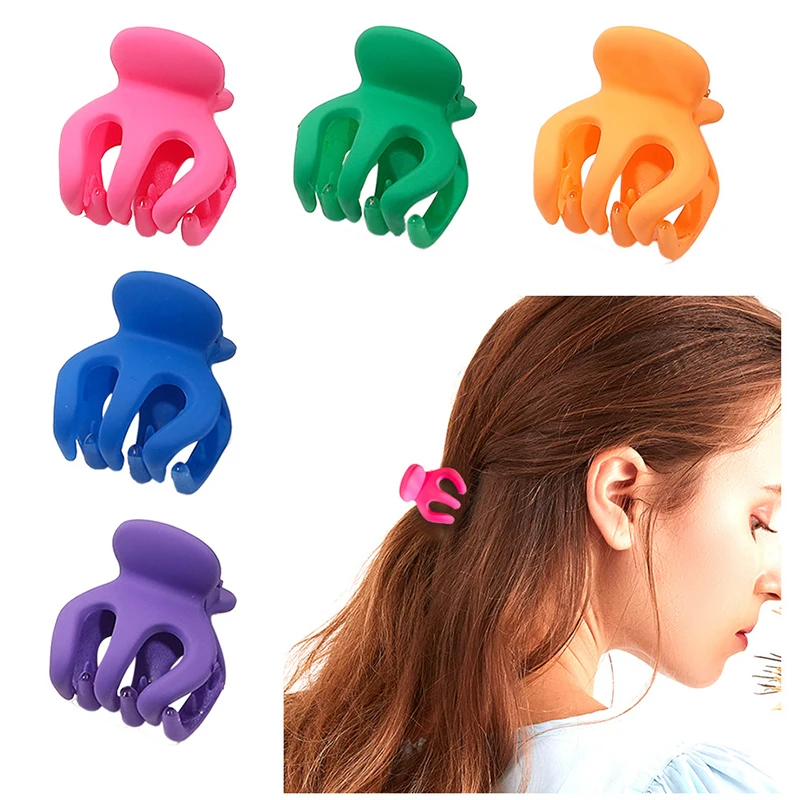 

Mini Hair Claw Clips Acrylic Candy Color Shark Clip Matte Hairpin Frosted Small Pumpkin Grab Clip Ladies Hairgrip Barrettes