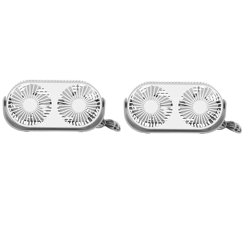 

2X Desk Fan Dual Fan With Aromatherapy Three Speed Night Lamp USB Fan Desktop Air Cooling For Office Home