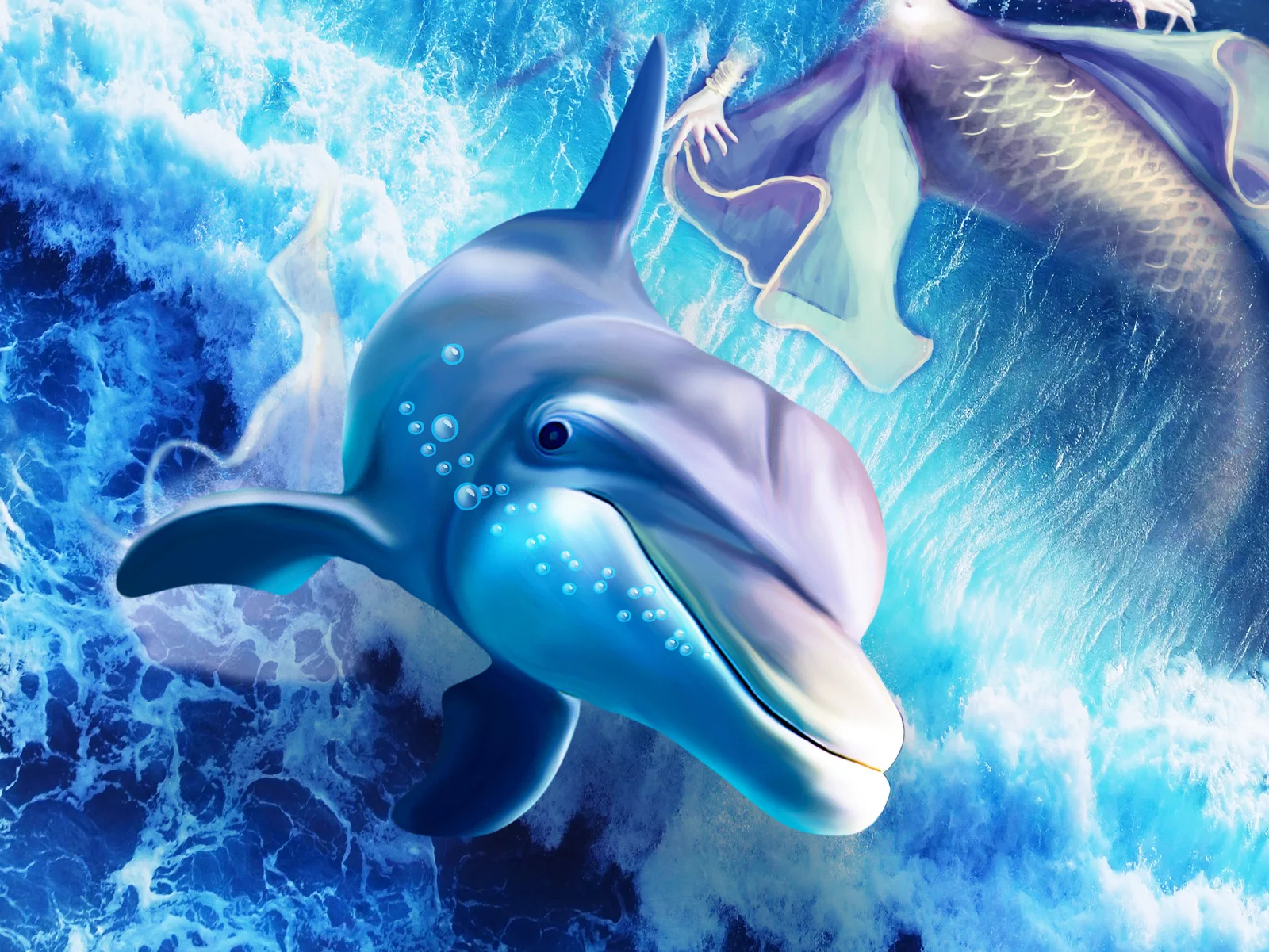 

The Underwater World Diamond Painting Dolphin 5d DIY Full Drill Diamond Embroidery Mosai Picture of RhinestonesHome Decoration