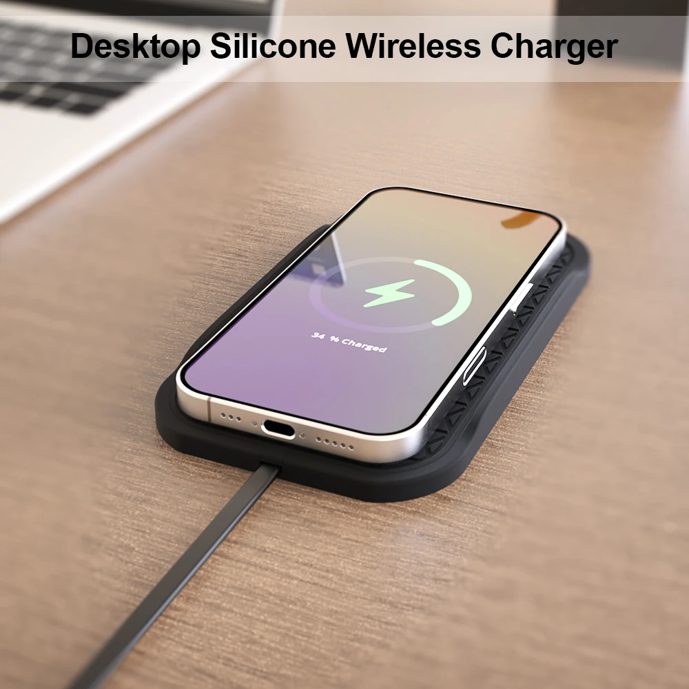 Индукционное беспроводное зарядное устройство Bonola силиконовая накладка для Samsung