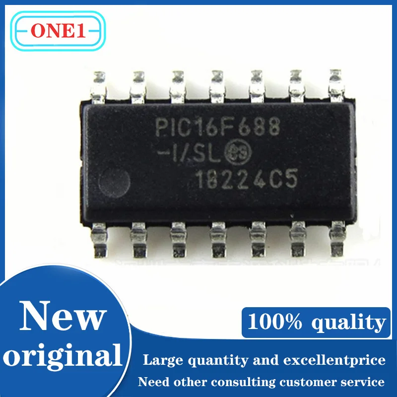10PCS/lot PIC16F688-I/SL PIC16F688 	 IC MCU 8BIT 7KB FLASH 14SOIC IC Chip New original