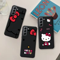 alphabet cute hello kitty phone case for samsung galaxy s22 s21 ultra s20 fe s9 plus s10 5g lite 2020 silicone soft cover