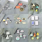 3  5 шт.компл. эмалевые булавки в виде цветков вишни инопланетянина, металлическая брошь на заказ, значок на лацкан, сумка, мультяшное украшение, подарок, Прямая поставка