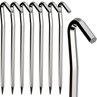 tent pegs 8 pcs 18cm metal heavy duty tent hooks aluminum alloy rust free camping tent ground pegs