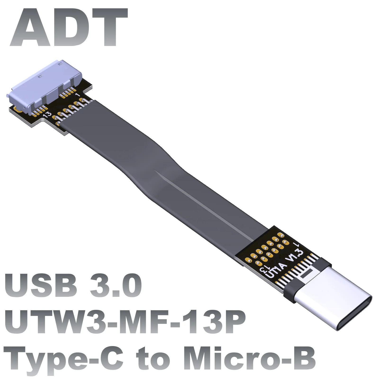 

USB-C To Micro-B Female Flexible Flat Ribbon Cable FPV Flat Cable USB Type C Male To Micro B Female Extension USB 3.0 5G/bps