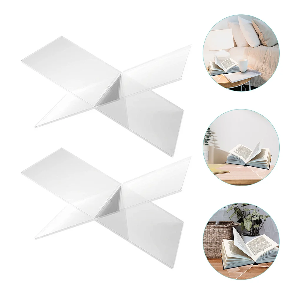 

Book Stand Acrylic Holder Display Reading Easel Open X Clear Recipe Stands Rackorganization Bathroom Storage Model Textbook