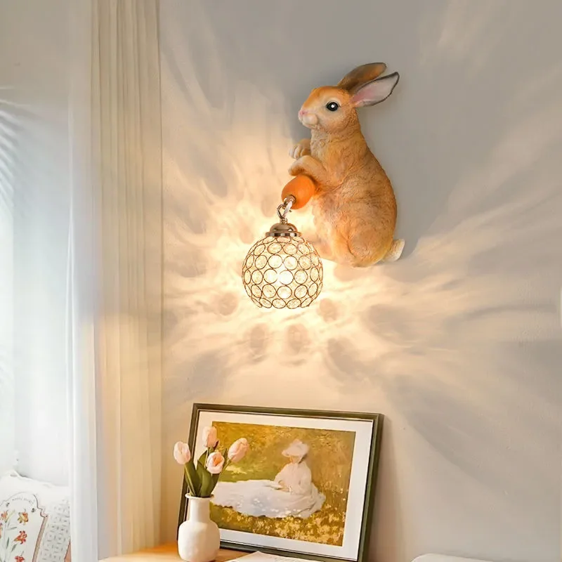 OULALA Contemporary Rabbit Wall Lamp Creative Living Room Bedroom Study Villa Hotel Children's Aisle LED Decoration Light