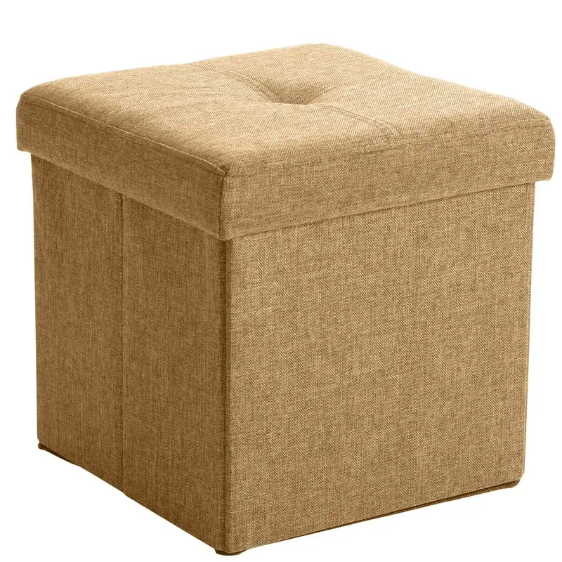 

Linen Folding Storage Ottoman Cube in Camel