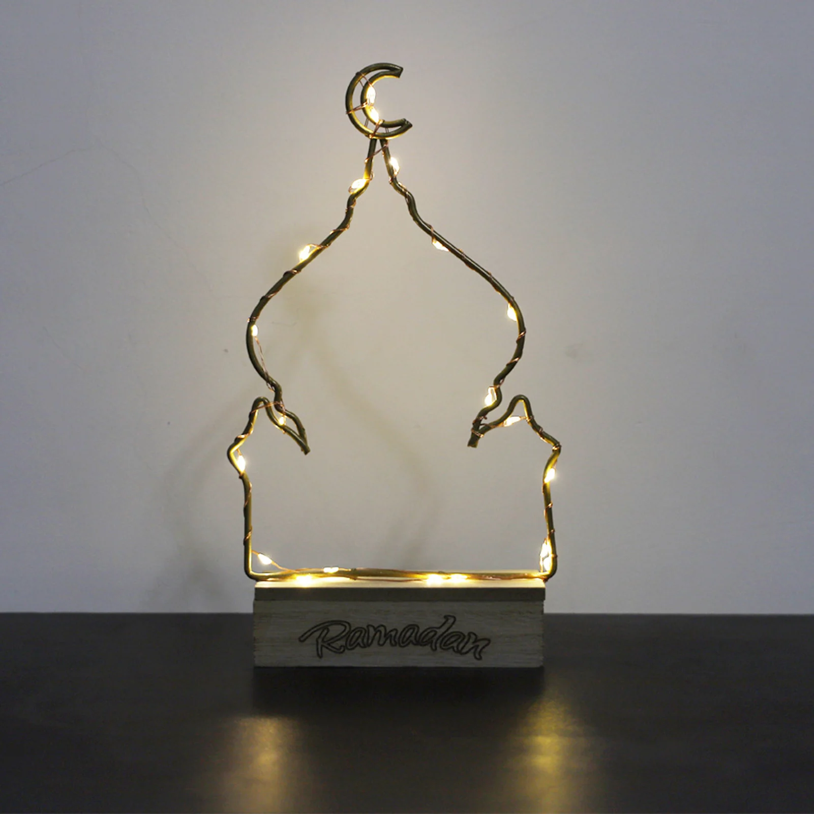 

Ramadan Decorative Light Ramadan Mubarak Eid Decorations Wooden Pendant Ornament Islam Ramadan Tabletop Night Light for Home