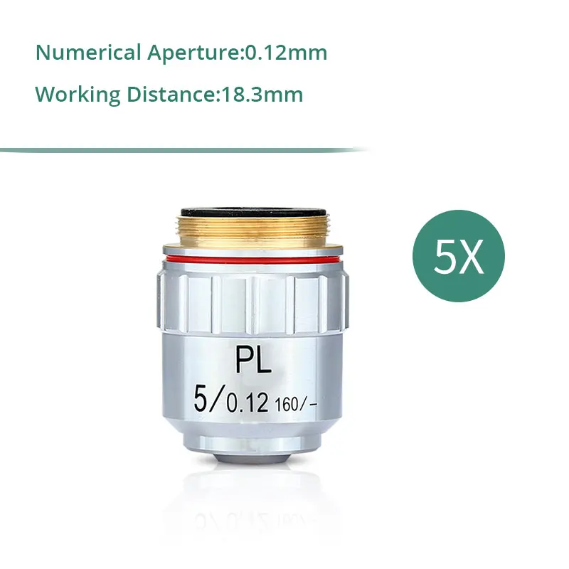 

План металлургического микроскопа Ахроматический объектив 5X 20X 40X 50X 80X 100X Длительное рабочее расстояние