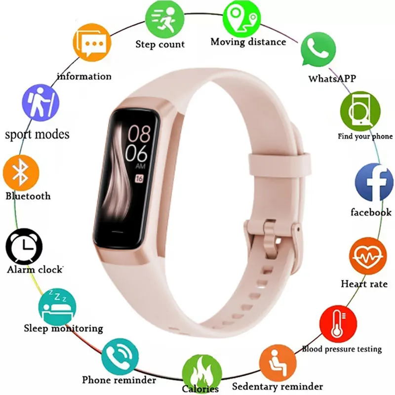 

Смарт-браслет для Apple Huawei Xiaomi C60 креативная личность мониторинг пульса и уровня кислорода в крови разные виды спорта HD-экран