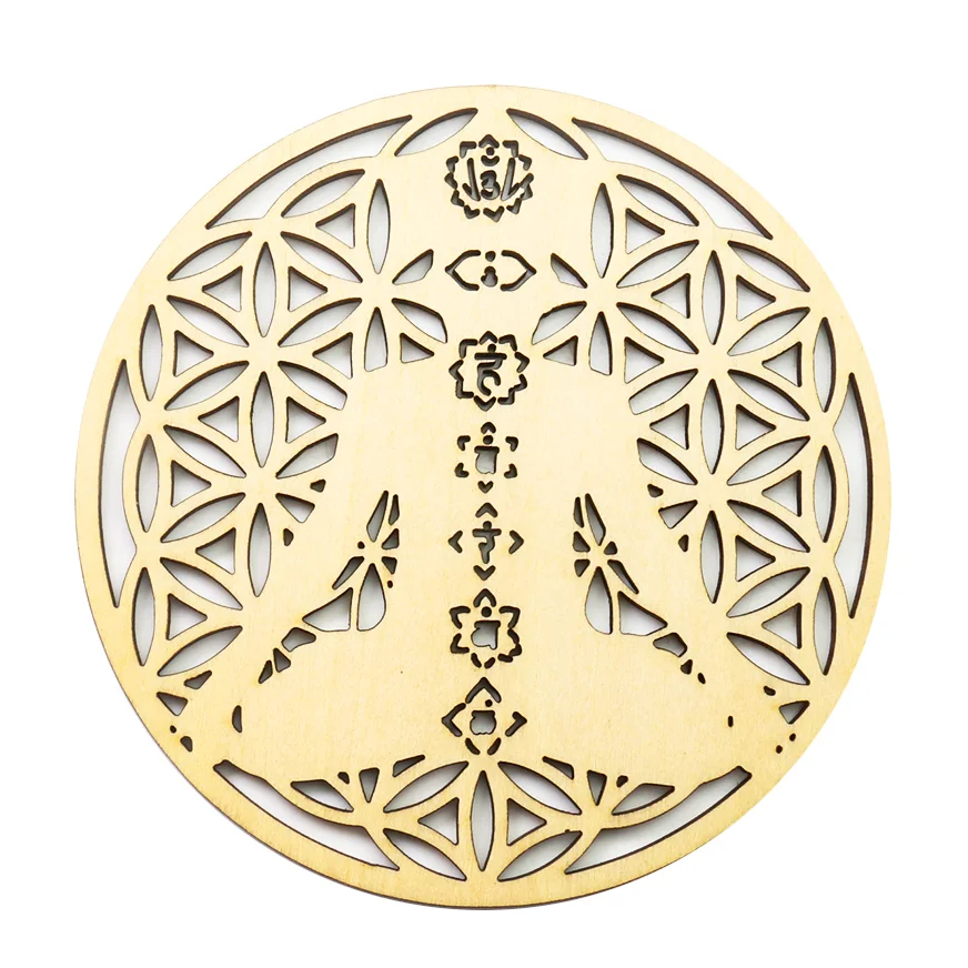 Деревянный держатель для медитации чакла-оргонита, подставка из минерального камня, деревянный орнамент, цветок оргона