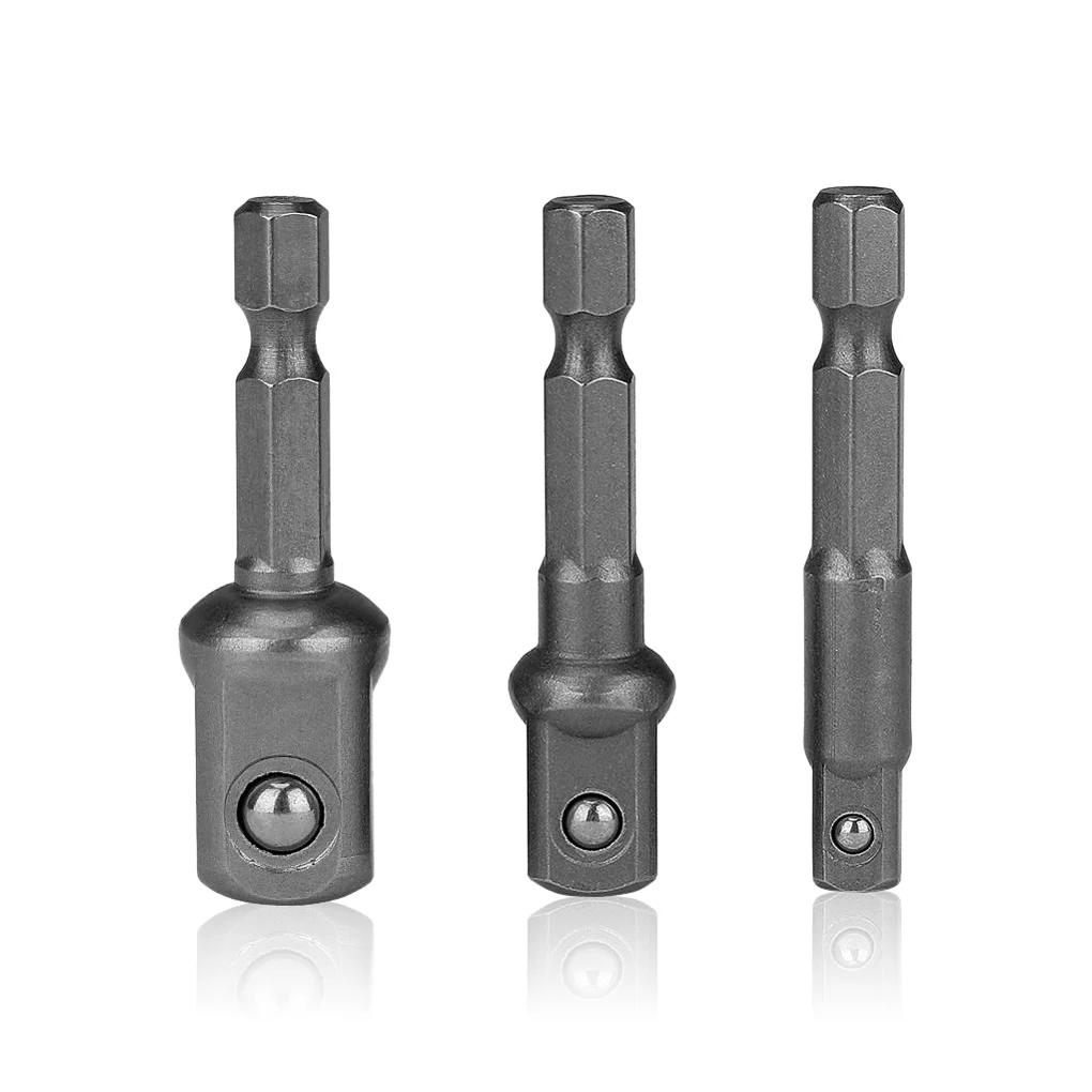 

3pcs/set Drill Bit Extension Bars Hex Shank Screwdriver Socket Adapters 1/4 3/8 1/2 Inch Spring Loaded Tools Accessories