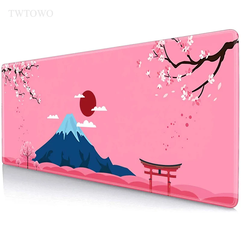 

Pink Mt Fuji Cherry Blossom Sakura Mouse Pad Gaming XL Home Custom Mousepad XXL MousePads Soft Natural Rubber Carpet Table Mat