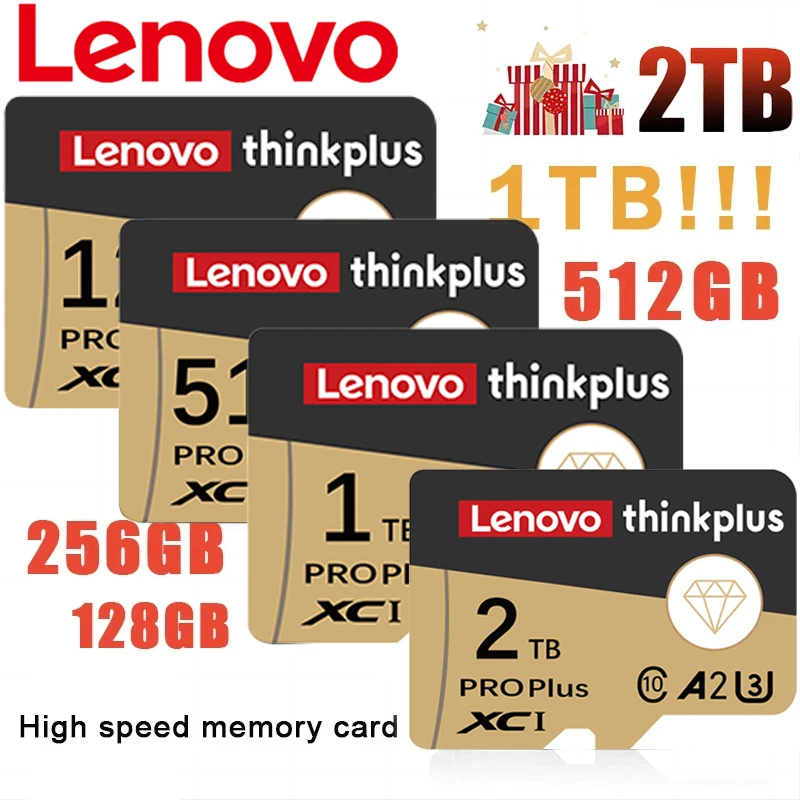 Фото Флэш-карта памяти Lenovo 2 ТБ 1 ТБ, класс 10, 128 ГБ, SD-карта 256 ГБ, Micro TF SD-карта, 64 ГБ, TF флэш-карта памяти для телефона, камеры, дрона №1