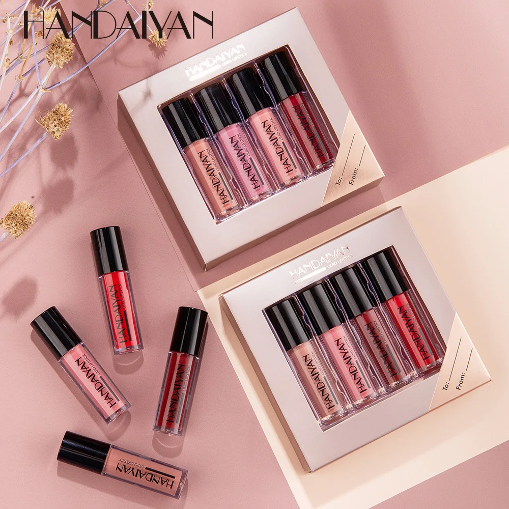 

Lip Gloss Waterproof Long-Lasting Matte Liquid Lipstick Easy To Carry 4 Colors Lip Gloss suit