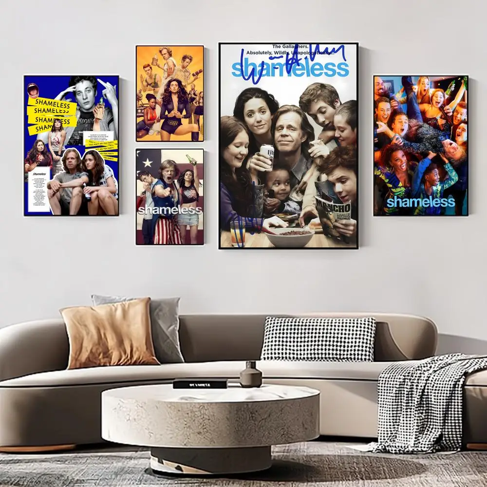 

Shameless TV Series Show Poster Self-adhesive Art Retro Kraft Paper Sticker DIY Room Bar Cafe Vintage Decorative Painting