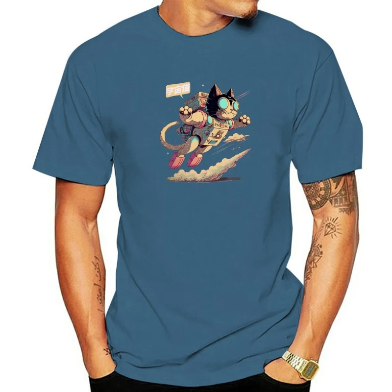 

Women's Leisure Funny Summer New Cartoon Cat Print T-shirt Fashion Short Sleeve Casual Round Neck Style Short Sleeve T-shirt.