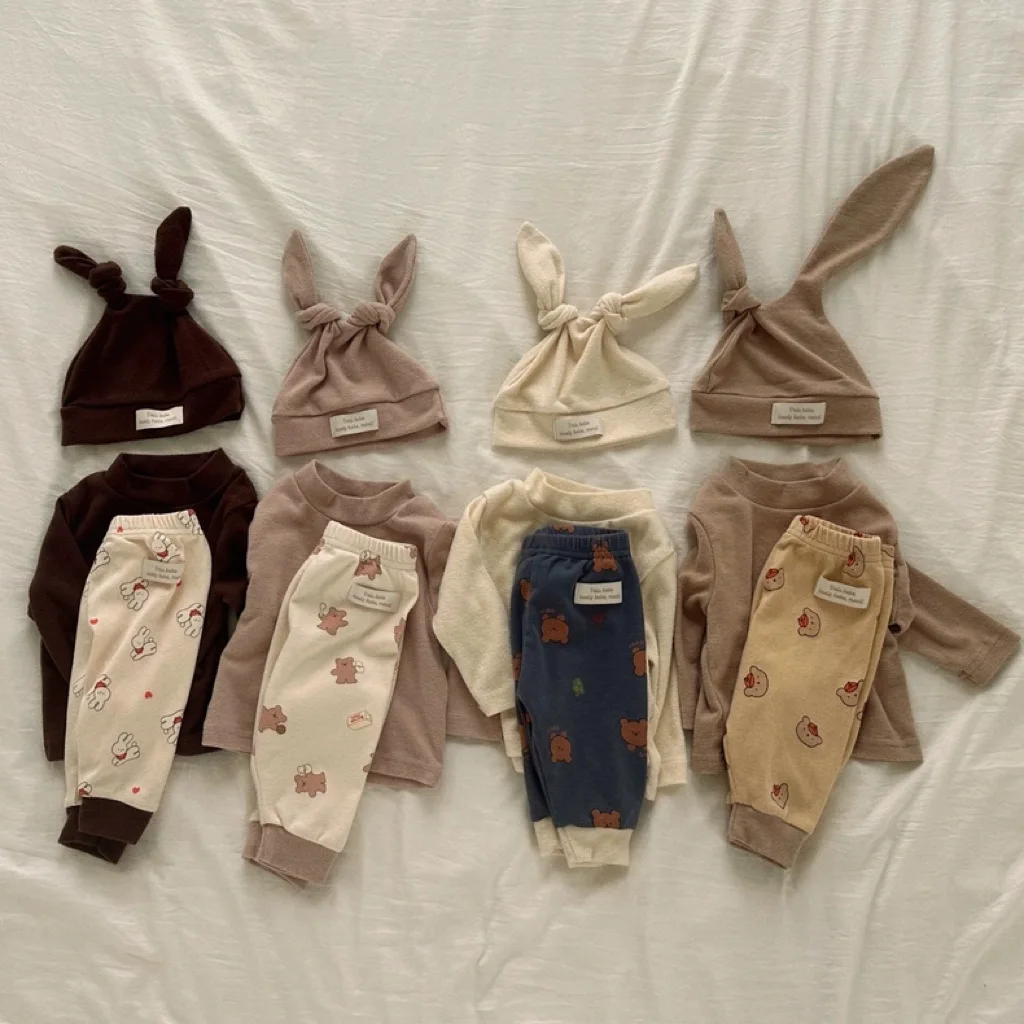 

Autumn New Baby Long Sleeve Clothes Set Bunny Bear Print Infant Girl Pajamas 2pcs Suit Tops + Pants Homewear Toddler Outfits