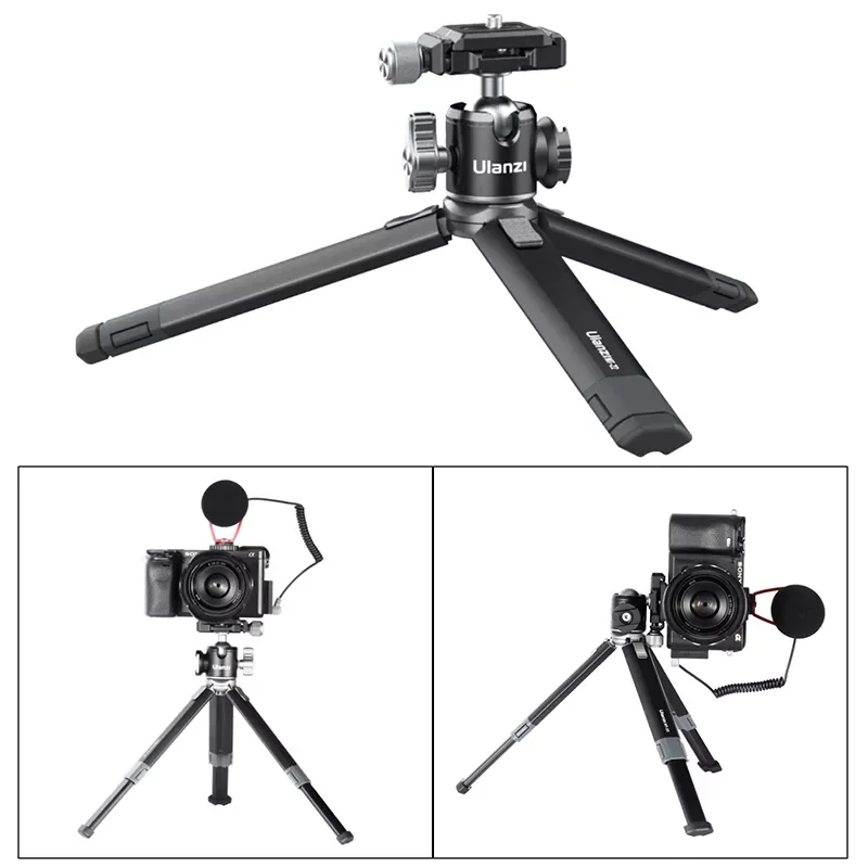 

Ulanzi MT-24 Vlog Lite Metal Tripod With Ballhead Extendable 1/4'' Tripod Monopod Cold Shoe Arca Quick Swiss 2.5KG Max L