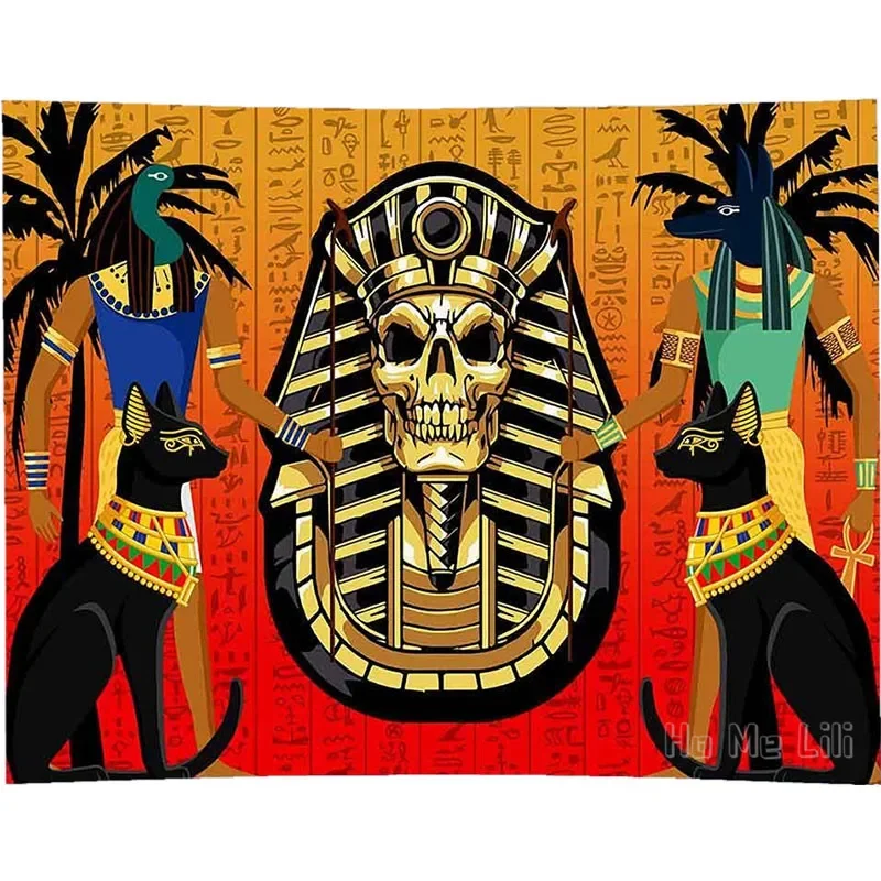 Древнее египетское искусство Руна Хо М Чили Гобелен Бог Кошка Сфинкс Горус