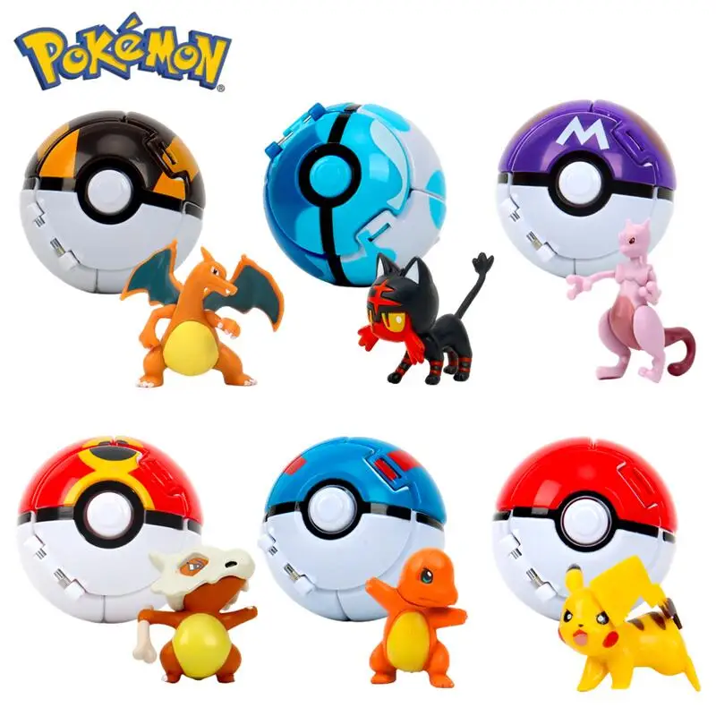 

Pokemon Ball Ultra Great Master Ball Pokeball Charizard Pikachu Transform Anime Figure Doll Squirtle Action Model kids For Toy