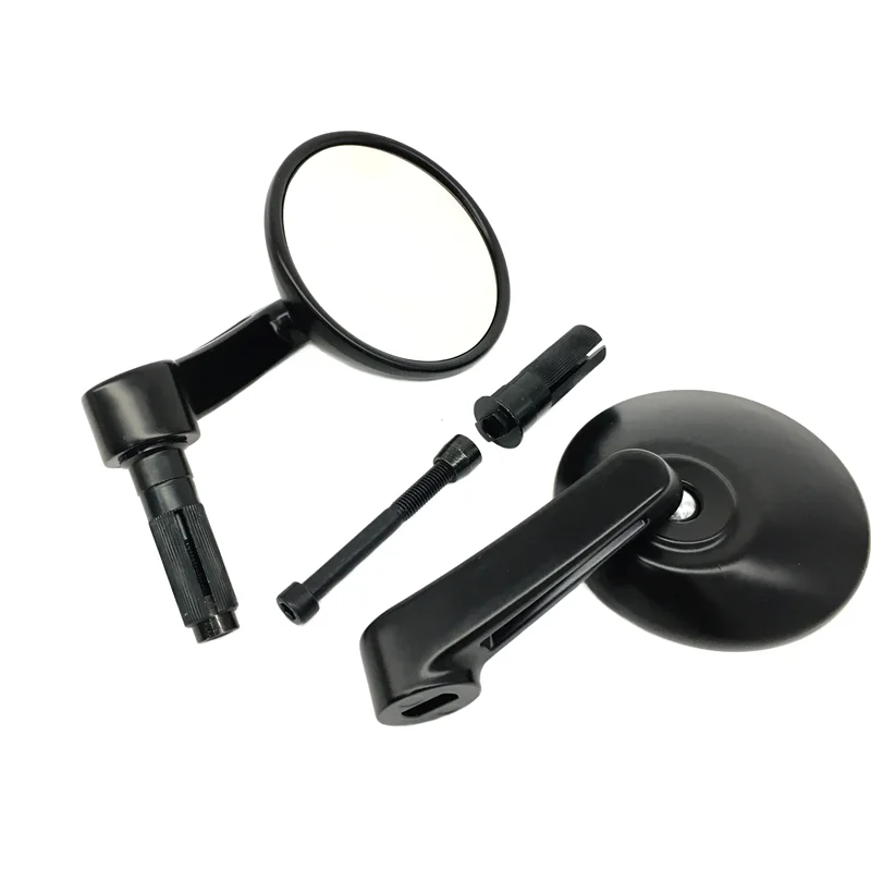 

7/8'' 22mm Universal Motorcycle Bar End Black Rearview Side Mirrors Custom Dirt bike For Honda Yamaha Suzuki Kawasaki Cruiser