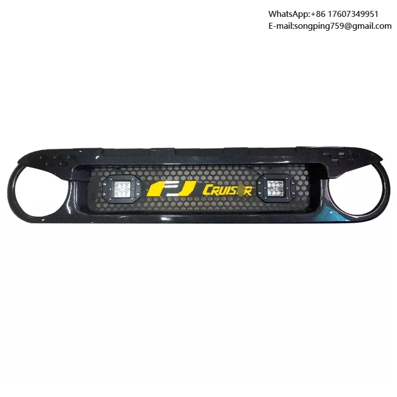Фото Защитная решетка радиатора для Toyota FJ Cruiser (2007-2020), ABS, хром/черный/серебристый, заводское производство №1