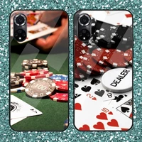 luxury poker casino phone case for huawei p20 p9 p30 p40 p50 smartp z pro plus 2019 2021 and tempered glass colorful cover